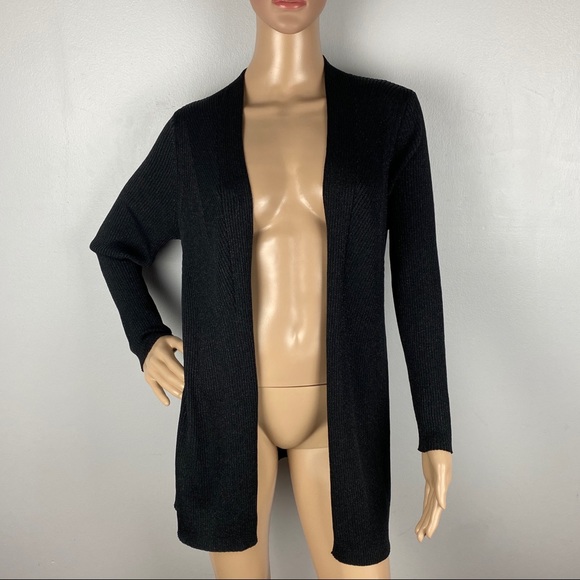 NEW NIC + ZOE BLACK METALLIC LONG CARDIGAN - Picture 2 of 8